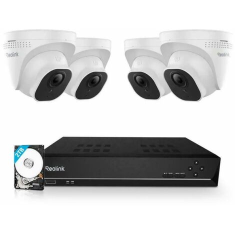 Reolink – Kit de vidéosurveillance 8CH avec 4 caméras IP PoE 5MP – Vision nocturne jusqu'à 30m – Détection IA de personnes et véhicules – NVR 2To