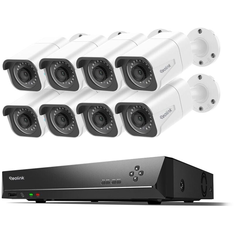 Reolink - Kit de Vidéosurveillance 4K 8MP Détection de Personne et Véhicule 4K, Disque dur 4To intégré, RLK16-800B8-A