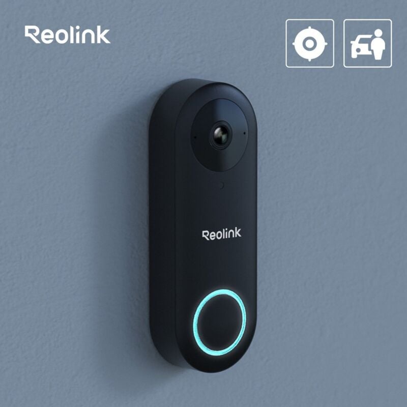 Sonnette Vidéo PoE avec Chime, Caméra 2K+ 5MP, Diagonale de 180°, Audio bidirectionnel, détection de Personne, étanche, Visiophone - Reolink
