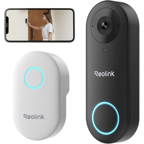 Reolink – Sonnette vidéo WiFi 2,4/5 GHz – Caméra 5MP HD – Détection humaine – Angle de vision 180° – Étanche pour extérieur