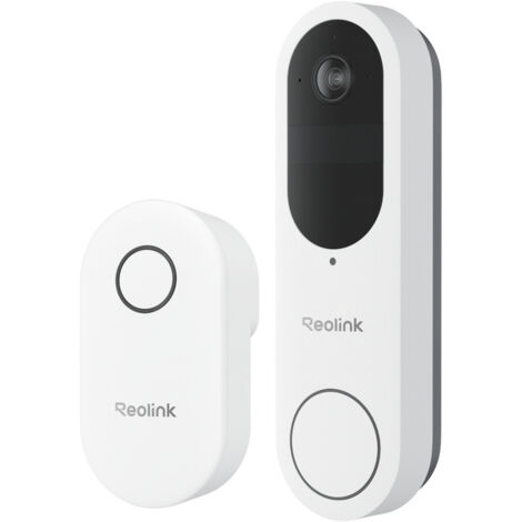 Reolink Visiophone sans Fil Blanc avec Sonnette Vidéo Intelligente et  Carillon Intégré - Détection de Mouvement, Vision Nocturne, Audio Bidirectionnel, Connexion Wi-Fi, avec Batterie