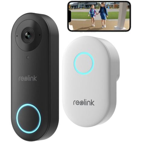 Reolink Visiophone Sonnette Vidéo 2,4/5 GHz WiFi avec Chime, Caméra 2K＋ 5MP,Alertes, Détection Humaine, Grand Angle 180°,étanche