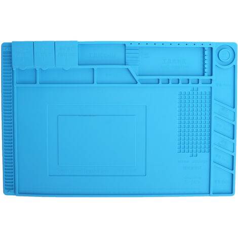 Repair Mat Magnetic Slot Silicone Heat Resistant Solder Station Parts Adsorption Pad Light Blue