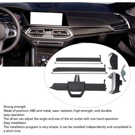 Reparaturset für Lüftungsgitter der Kfz-Klimaanlage – Mittlerer Lüfter – Kompatibel mit BMW X6 2020–2023 – 6 robuste ABS-Teile