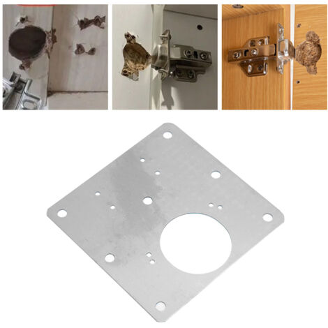 [Reparaturset für Schrankscharniere] Set mit 10 verstärkten Befestigungsplatten aus Edelstahl und 60 Schrauben
