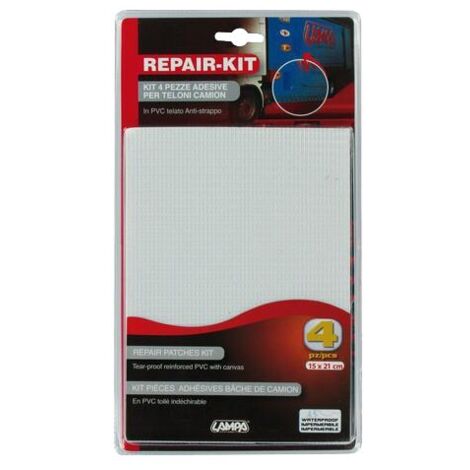 Repare bache patch pvc transparent renforce 15x21cm Plastique