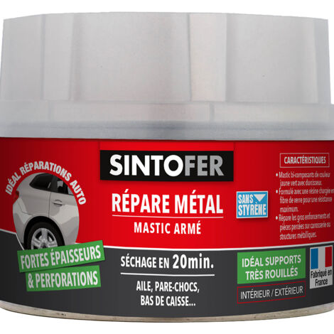 Sinto – Mastic polyester bi-composants pour métal – Réparation extrême – 190g – Résistance mécanique élevée – 139900 - ARME 190 G