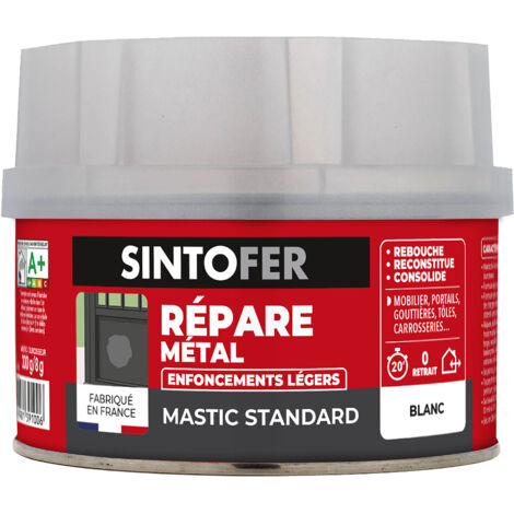 Sinto – Mastic + durcisseur répare métal 330g – Résistant à l'eau et aux vibrations – Pour réparations courantes – 139100 - STD 330 G