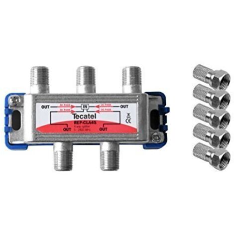 Repartidor de 4 salidas con conector F 2400 MHz Gris