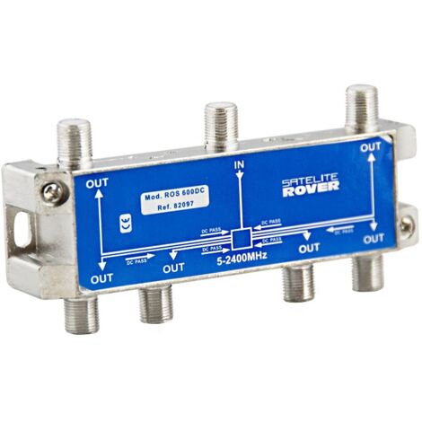 Repartidor de 6 salidas con conector F 2400 MHz  Gris