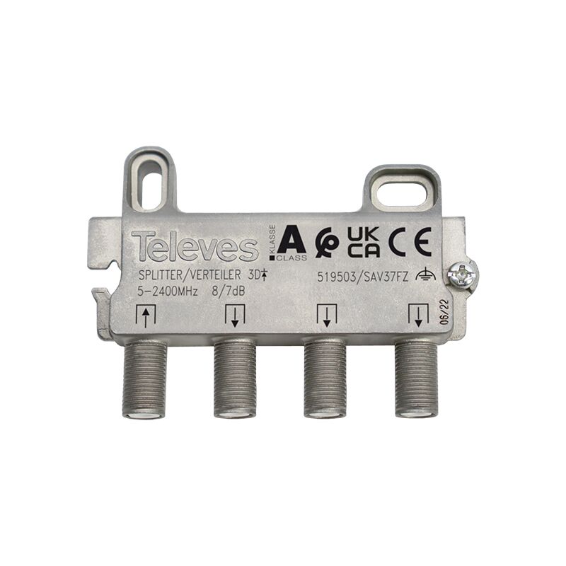

Repartidor distribuidor 3 salidas 7/9 dB Gris