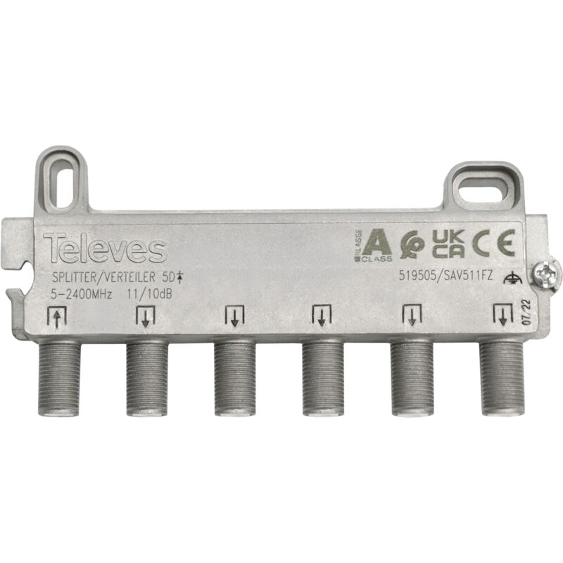 

Repartidor distribuidor 5 salidas 10/12 dB Gris