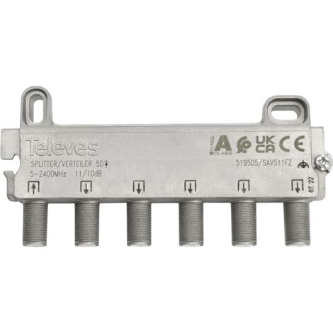 Repartidor distribuidor 5 salidas 10/12 dB  Gris