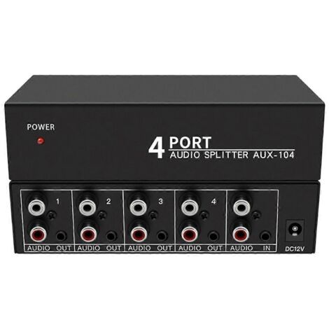 Répartiteur audio 1 entrée 4 sorties L/R pour PC, lecteur DVD, prise UE