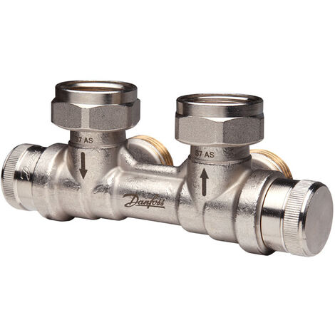 Répartiteur auto-équilibrant RLV-KDV pour radiateur Femelle 3/4" (20/27) mural entrée gauche - raccordement Mâle 3/4" (20/27) - Danfoss