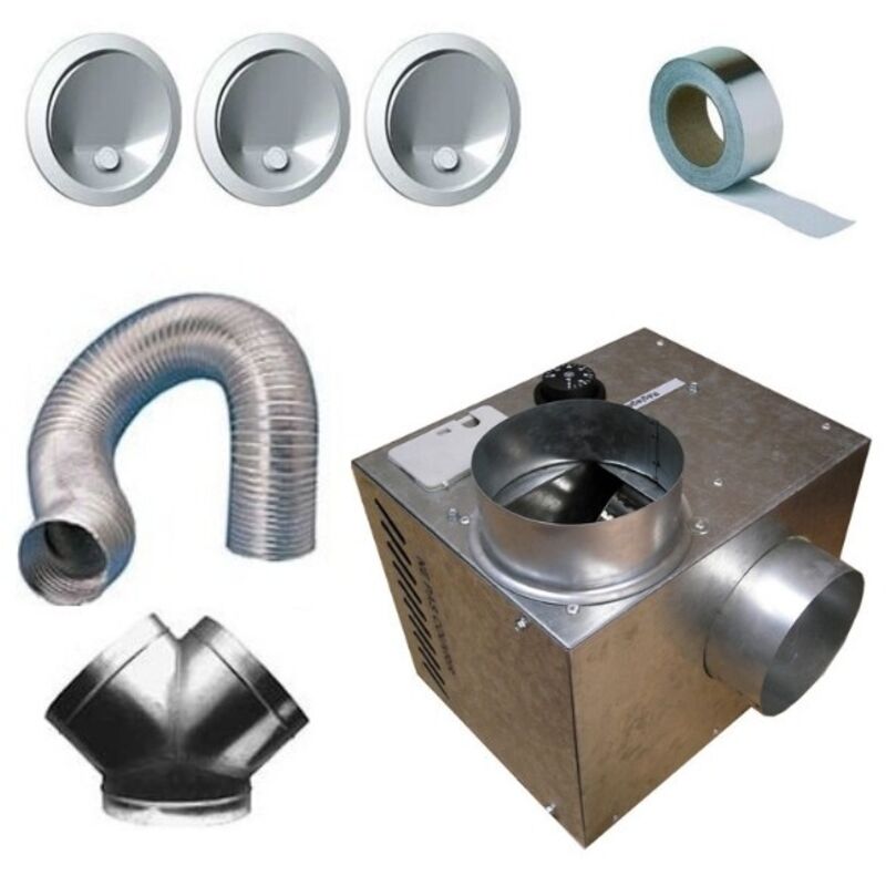 Unelvent - Kit complet récupérateur de chaleur cheminair 400 m3/h - 65w
