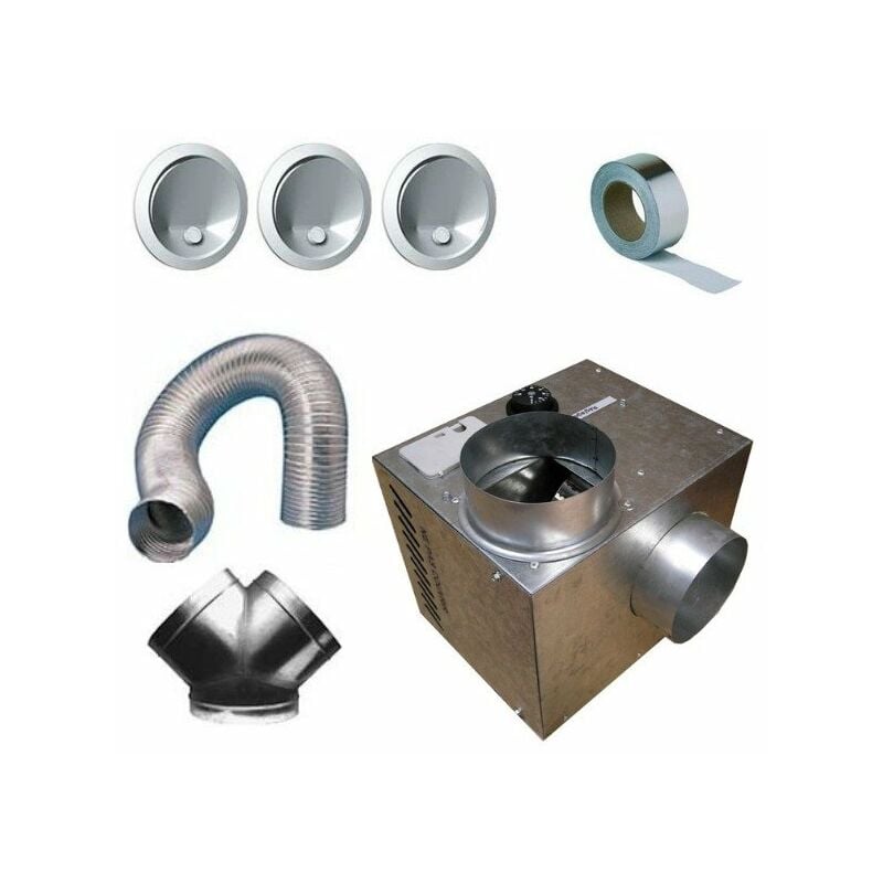 Unelvent - Kit complet récupérateur de chaleur cheminair 400 m3/h - 65w