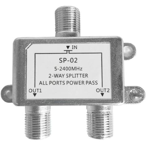 Répartiteur de câble coaxial numérique 2 voies 5-2400 MHz, connecteur récepteur de signal TV satellite bidirectionnel pour SATV/CATV