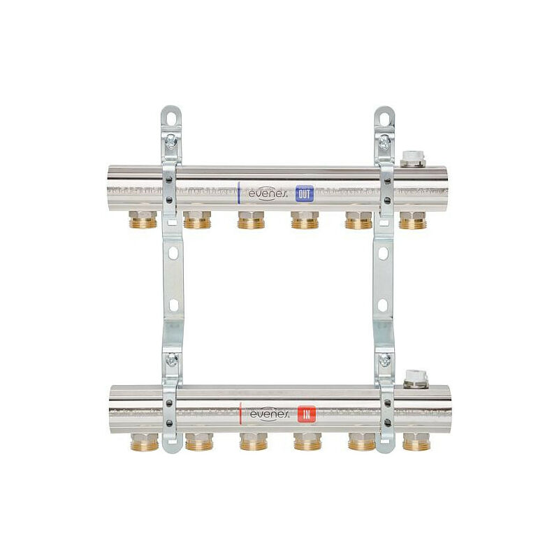 Repartiteur de chauffage evenes type M1 2 DN25 1 laiton 2 circuits de chauffage