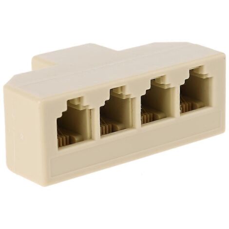Répartiteur de ligne téléphonique RJ11 6P4C mâle vers 4 prises femelles
