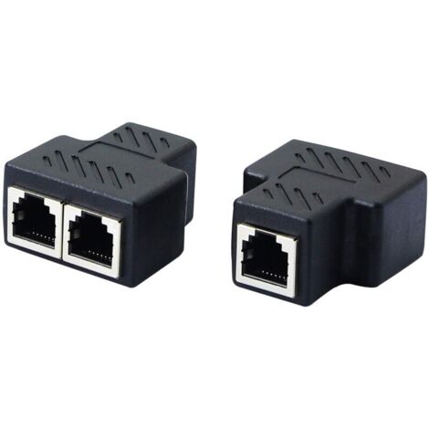 Répartiteur de prise téléphonique RJ11 femelle vers 2 femelles 6P6C coupleur en ligne adaptateur d'extension de téléphone pour télécopieur fixe (1 à 2) 2pcs