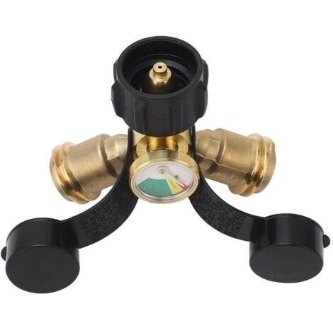 Répartiteur de propane 2 voies - Laiton - Indicateur de niveau - Installation facile