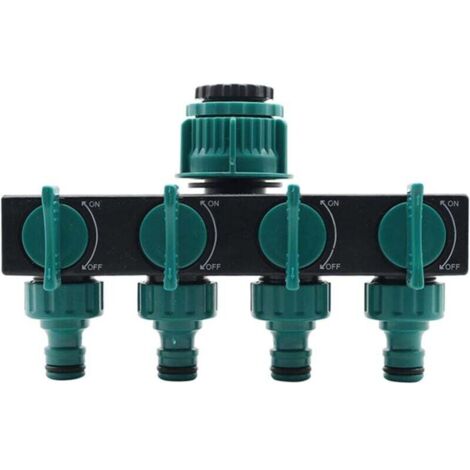 Répartiteur de Tuyau 4 Voies avec Vannes d'arrêt, Connecteur de Tuyau Séparateur de Buse Connecteurs de Robinet Confortable pour Le Jardin et La Vie à La Maison