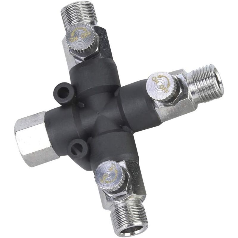 Répartiteur de Tuyau d'air, Accessoires de Compresseur d'air Accessoires de Compresseur d'air avec Filetage Interne et Externe 1/8 Réglable à Trois