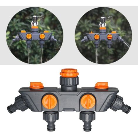 Répartiteur de vanne d’arrosage de jardin pour robinets européen, avec quatre sorties d’eau, contrôle indépendant et matériaux antirouille, durable