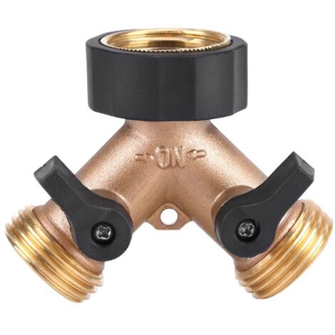 Répartiteur Distributeur Y 2 Voies pour Tuyau d'alimentation 3/4, Raccord Double Robinet Connecteur de Tuyau, Raccord Y pour Tuyaux d'Arrivée d'Eau avec Robinet d'Arrêt pour Irrigation de Jardin.(EU)