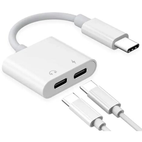 Répartiteur double USB Type-C avec DAC, adaptateur audio et convertisseur de charge pour Pixel 2 3 4XL Galaxy S10 9 8 Huawei P30 Pro