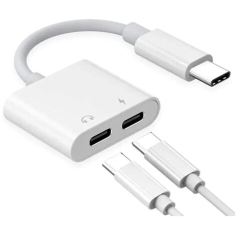 Répartiteur double USB Type-C avec DAC, adaptateur audio et convertisseur de charge pour Pixel 2 3 4XL Galaxy S10 9 8 Huawei P30 Pro