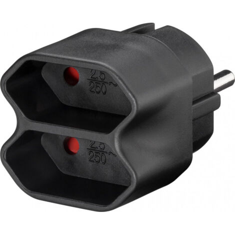 Répartiteur électrique bidirectionnel 230V Goobay noir