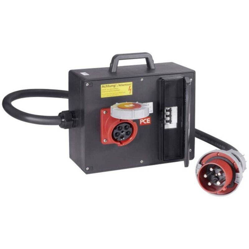 Répartiteur de courant cee PCE 9226961 Répartiteur en caoutchouc cee 125A / 63 a avec poignée H07RN-F 5G 16 mm² IP44 S31572