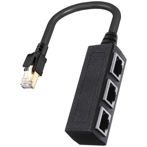 Répartiteur Ethernet Cat8 40 Gbit/s haut débit 2000 MHz RJ45 1 mâle vers 3 femelles, câble adaptateur LAN pour Cat5