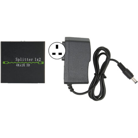 Répartiteur HDMI 1 Entrée 2 Sorties 4K 30Hz en Alliage d'Aluminium, 100‑240V avec Fiche UK