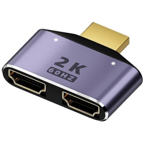 Répartiteur HDMI 1 entrée 2 sorties, répartiteur 2K pour Full HD 1080p 3D