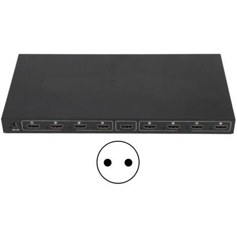 Répartiteur HDMI 1 entrée 8 sorties 4K, distributeur multimédia HD, compatible 100-240V avec prise UE