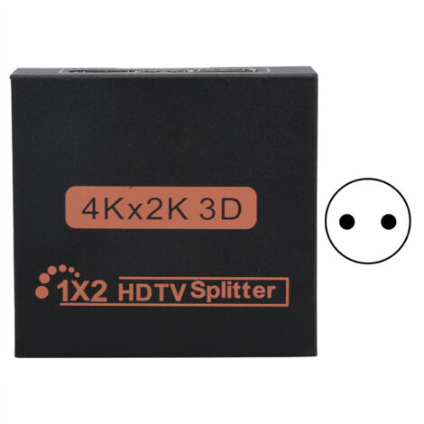 Répartiteur HDMI 4K 1 Entrée 2 Sorties pour Accessoires Informatiques, Alimentation 100‑240V Prise UE