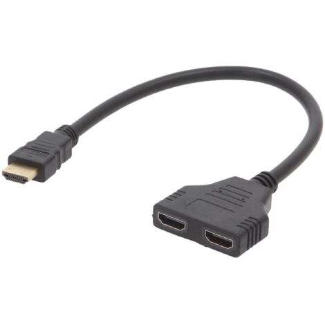 Repartiteur HDMI male HDMI femelle x2 noir