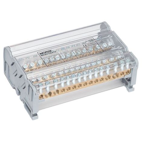 Répartiteur modulaire 4P Moblock 125A - 15 départs - 2x35 + 2x25 + 11x6mm² - MOREK