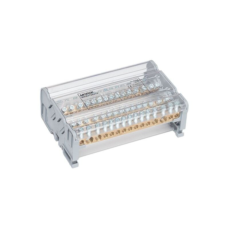 Répartiteur modulaire 4P Moblock 125A - 15 départs - 2x35 + 2x25 + 11x6mm² Morek