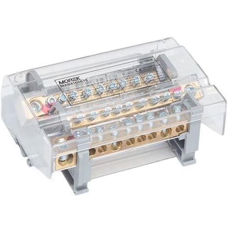 Répartiteur modulaire 4P Moblock 160A - 9 départs - 1x50 + 2x35 + 6x16mm² - MOREK