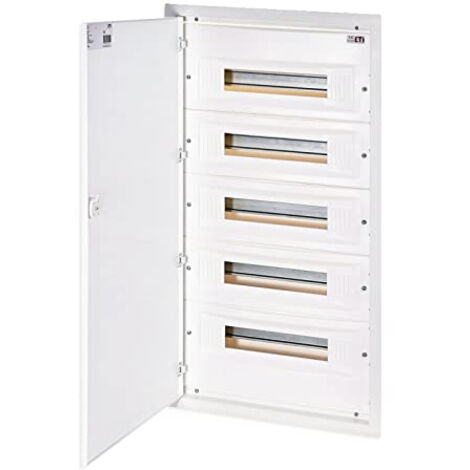 Répartiteur modulaire 5 x 18 encastré métal – Indice de protection IP40 – Pour installations électriques résidentielles et industrielles – ETI