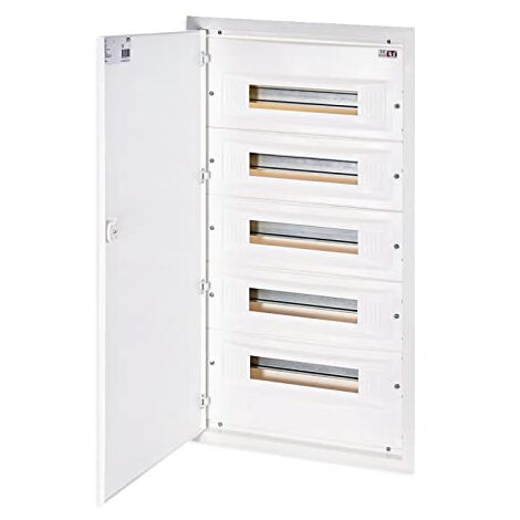 Répartiteur modulaire 5 x 18 encastré métal – Indice de protection IP40 – Pour installations électriques résidentielles et industrielles – ETI