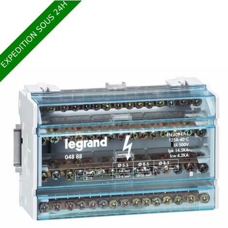 Répartiteur Tétrapolaire modulaire monobloc 125A - LEGRAND - 004888