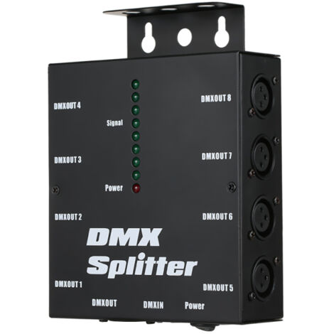Répartiteur optique DMX512, amplificateur de distribution 8 canaux pour éclairage de scène DJ, club, discothèque, karaoké et autres événements.