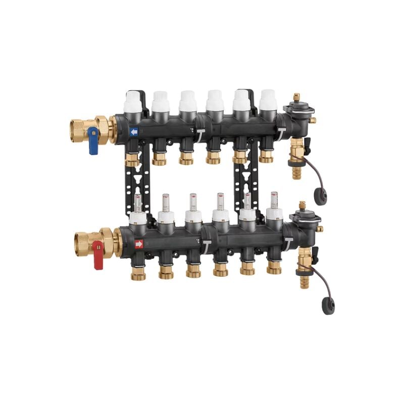 Raccordement collecteur prémonté 1 "F, 4 sorties 3/4" M Caleffi 6716D1 4