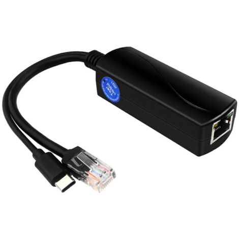 Répartiteur PoE Gigabit Type-C IEEE 802.3af (alimentation par Ethernet 5 V 3 A) pour tablettes