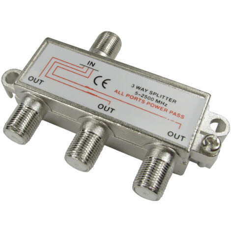 Répartiteur T RS PRO Connecteur F/Connecteur F Prise F vers 3 x prise F ( Prix pour 1 )
